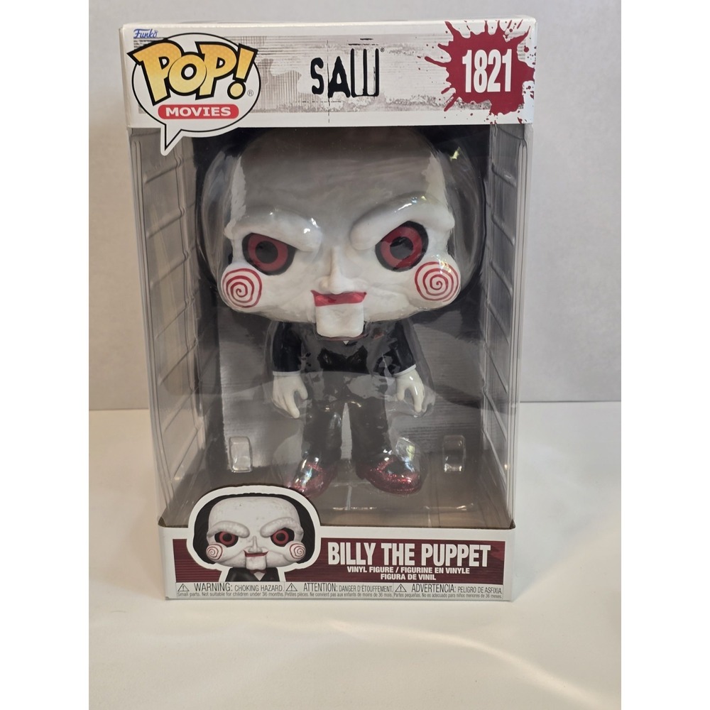 Funko Pop Jumbo 10 in: Billy the Puppet #1821‎ MOVIES Saw Vinyl LIGHT BOX DMG